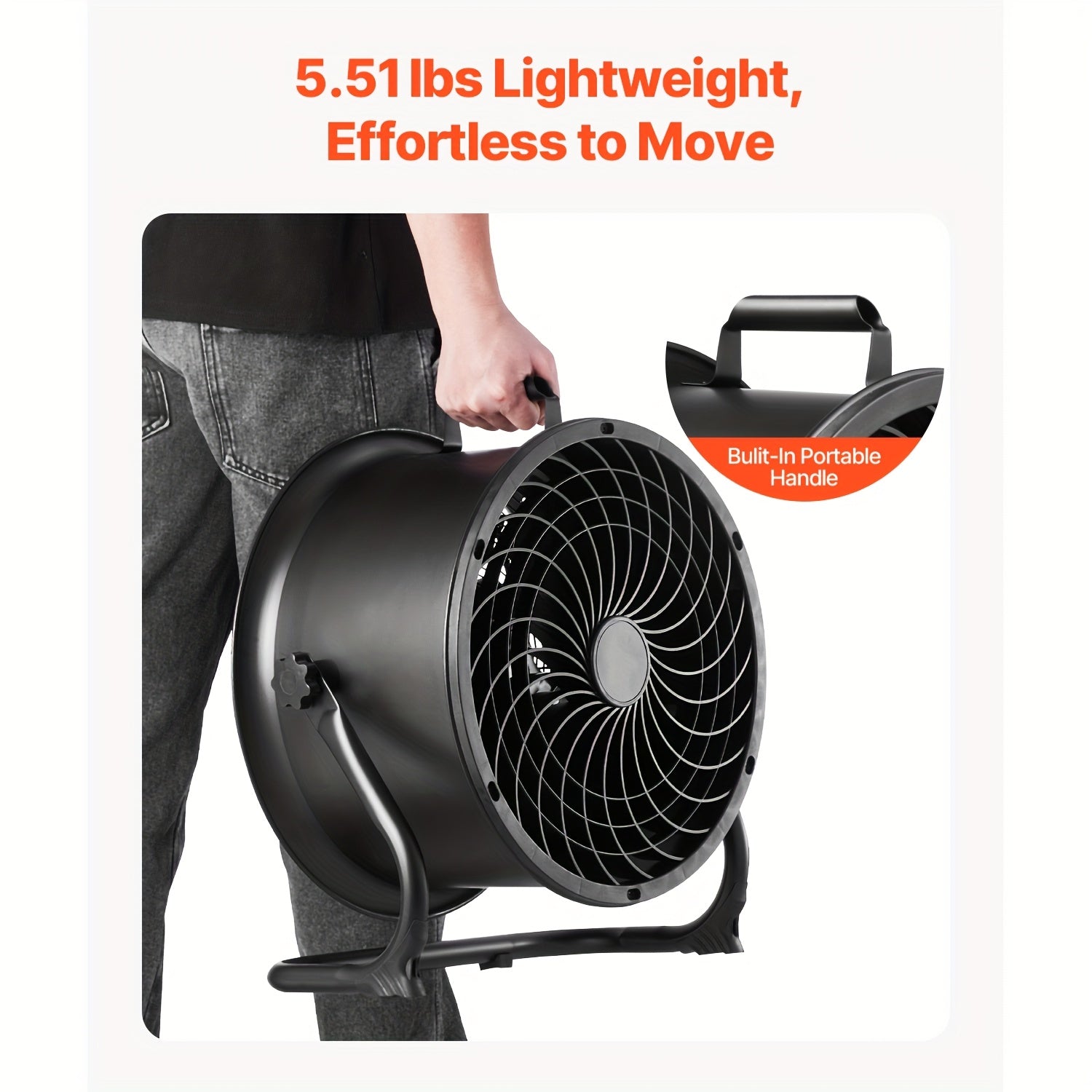 VEVOR 14 Inch Floor Fan, 3-Speed, 360° Tiltable, High Velocity Industrial Fan