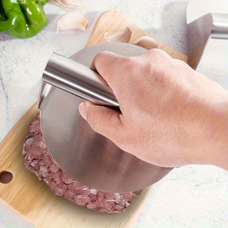 Stainless Steel Hamburger Press – Non-Stick Design, Effortlessly Presses Uniform Patties. Ergonomic Handle for Easy Grip & Effort-Saving, Flattens Meat Evenly.
