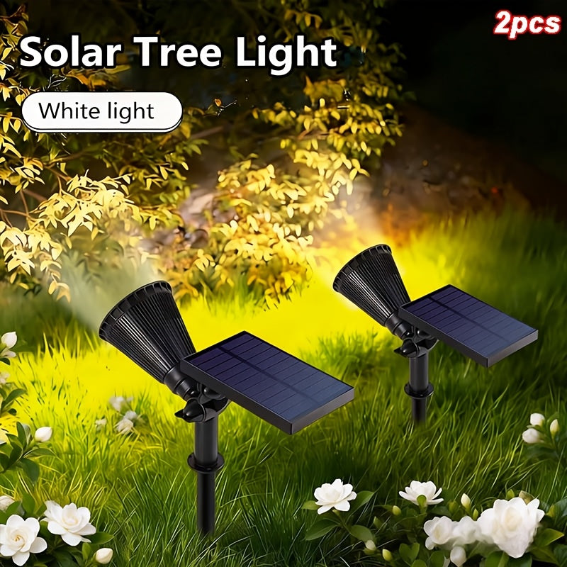 Outdoor Solar Spotlight Set, Available in 1/2/4 Packs, Landscape Light, Equipped with 18 LEDs, IP44 Waterproof Rating, Smart Light Sensor Function, Perfect for Outdoor Decoration in Courtyards, Gardens, Lawns, Walkways and Furniture Design