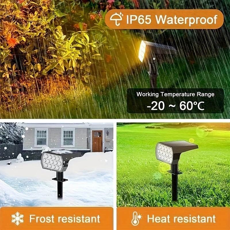 6-Piece Solar Courtyard Light IP65 Protection Rating 7 Lighting Modes RGB Color Changing Solar Landscape Spotlight 13 LED Warm White Light Garden Light – Perfect Choice for Halloween Christmas Decoration