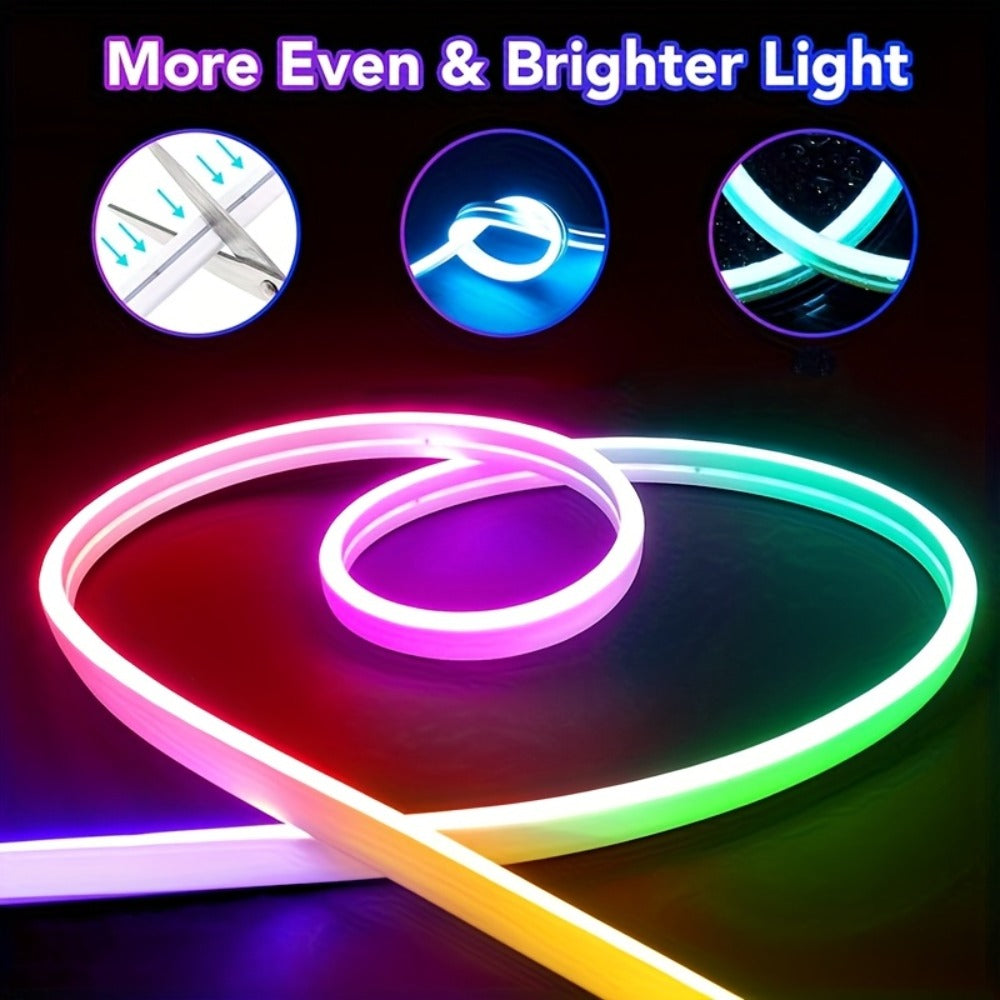 LQHZMYY RGB LED 霓虹灯条，带 USB 供电、24 键遥控器、卧室多种模式、电视背光、橱柜和圣诞装饰、鲜艳的颜色和易于安装、卧室霓虹灯，派对节日优选
