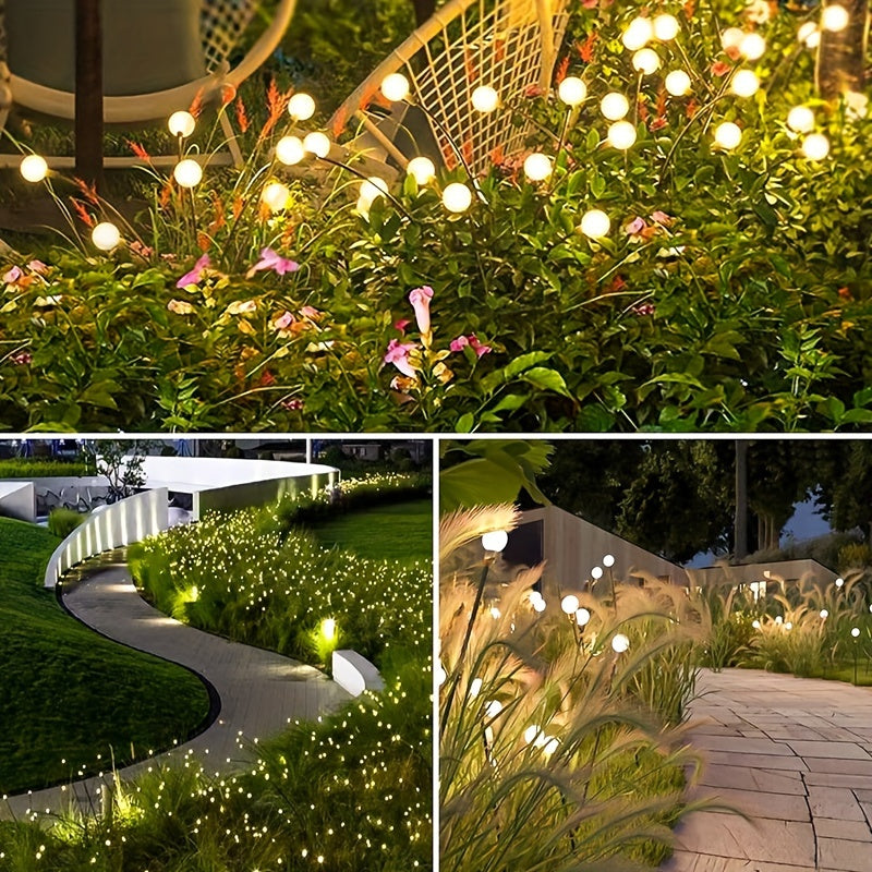8 Pack Solar Firefly Light, Solar Courtyard Light, 8 Sets 64 LED Solar Outdoor Light, Outdoor Decorative Light, Solar Swaying Light, Firefly Light for Courtyard Pathway Outdoor Decoration, Large Bulb Solar Swaying Light, Lawn Decoration