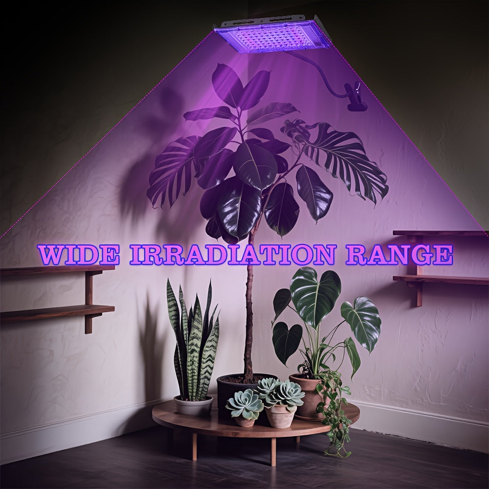 96LED Full Spectrum Indoor Plant Grow Light, Equipped with 1.5M On/Off Power Cord and Hose Bracket, Freely Adjustable Angle, Promotes Healthy Plant Growth, Ideal for Greenhouse, Nursery and Home Gardening