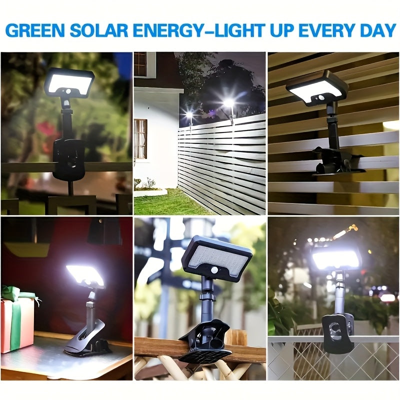 1PC/2PCS 92LED Outdoor Street Light, Solar Clip-On Standing Light, Garden Lighting Light, Courtyard Street Light, Solar Charging/USB Charging, 1500mAh Lithium Battery, High Brightness, Easy to Use, Easy to Place, Unique Solar Light
