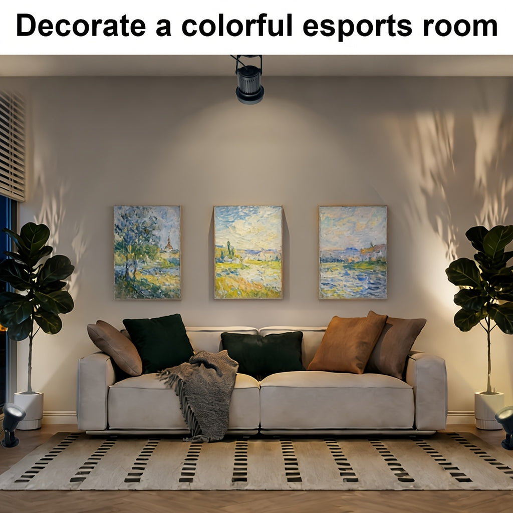 LED spotlight, indoor plant spotlight, multifunctional portable white/warm light spotlight, wall-mounted decorative light, with 59.06-inch power cord and switch, suitable for exhibitions, billboards and artwork display lighting