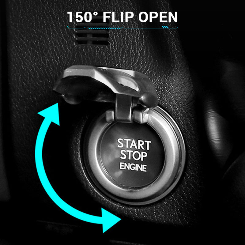3D Metal Engine Ignition Start Stop Button Sticker, One-Key Start Key Car Interior Decorative Switch Button Cover