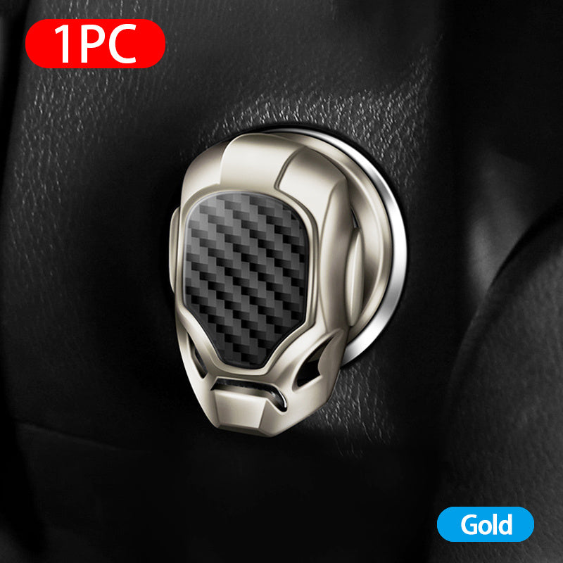 3D Metal Engine Ignition Start Stop Button Sticker, One-Key Start Key Car Interior Decorative Switch Button Cover