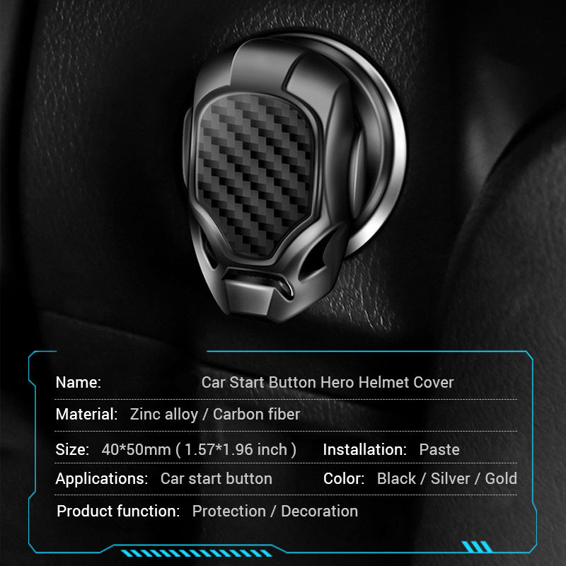 3D Metal Engine Ignition Start Stop Button Sticker, One-Key Start Key Car Interior Decorative Switch Button Cover