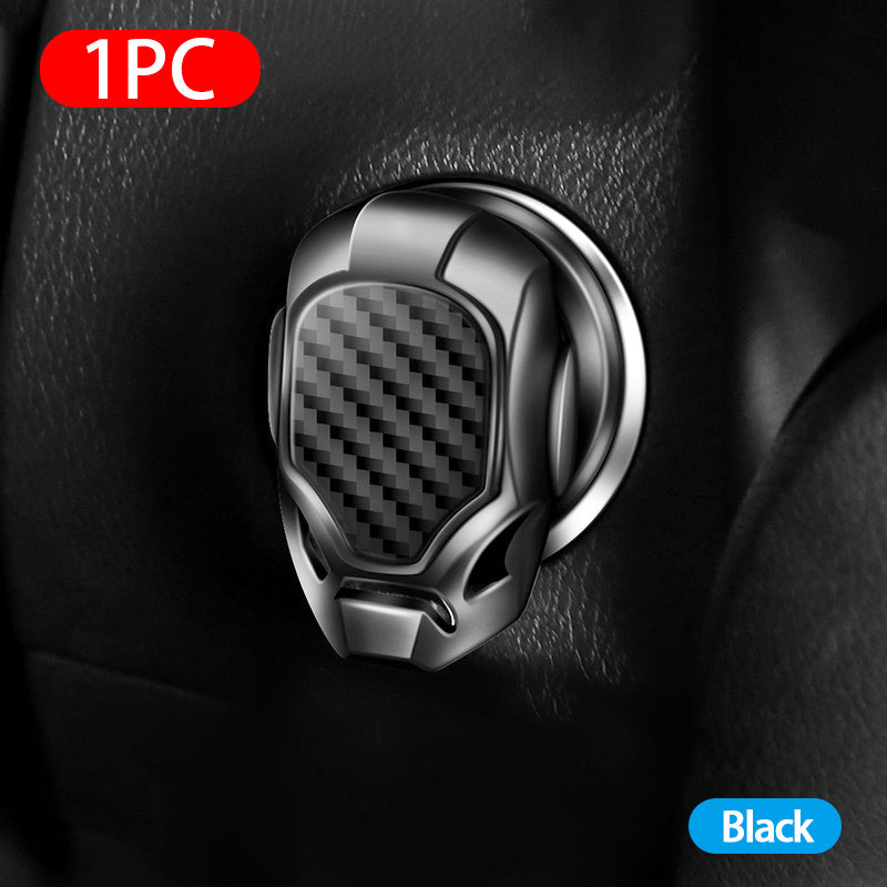 3D Metal Engine Ignition Start Stop Button Sticker, One-Key Start Key Car Interior Decorative Switch Button Cover