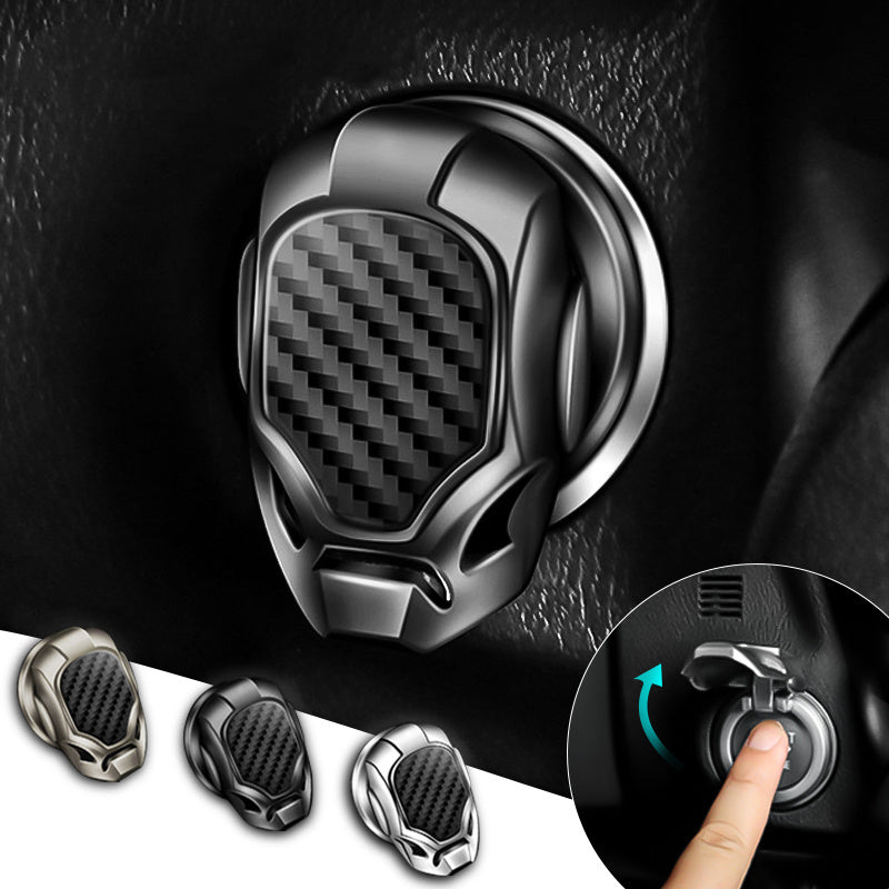 3D Metal Engine Ignition Start Stop Button Sticker, One-Key Start Key Car Interior Decorative Switch Button Cover