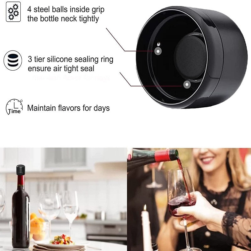 10/2/1 Pack New Vacuum Wine Stopper - Reusable Champagne Stopper, Red Wine Airtight Lid Set, Leak-Proof Freshness Keeper, Wine Preservation Tool