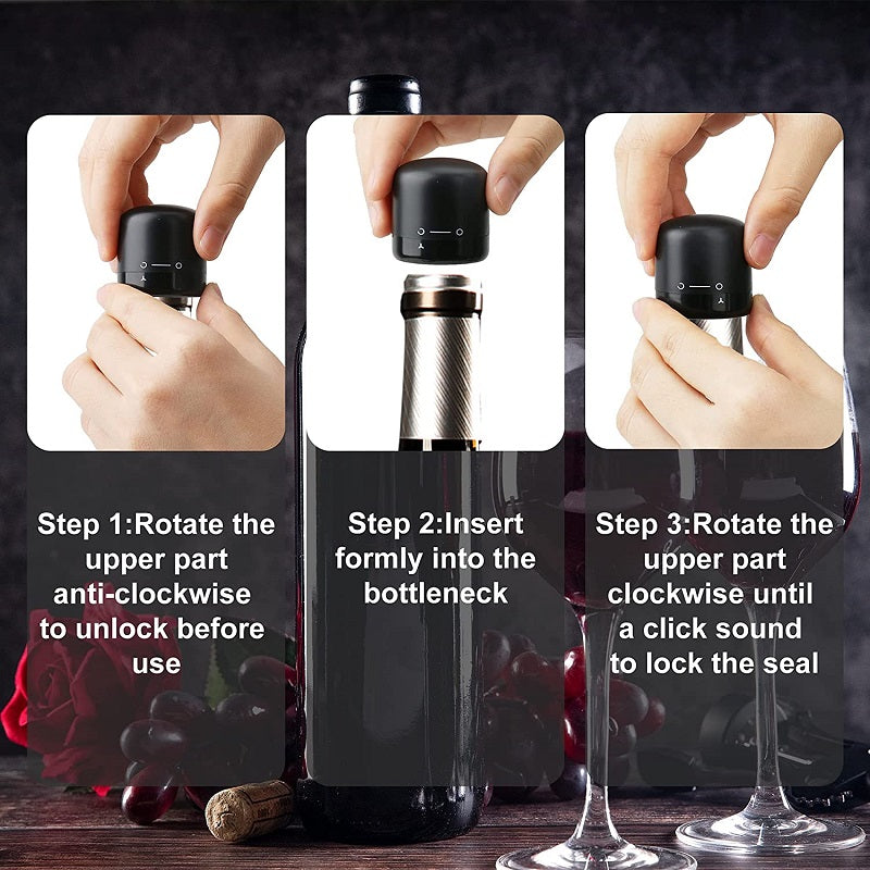 10/2/1 Pack New Vacuum Wine Stopper - Reusable Champagne Stopper, Red Wine Airtight Lid Set, Leak-Proof Freshness Keeper, Wine Preservation Tool