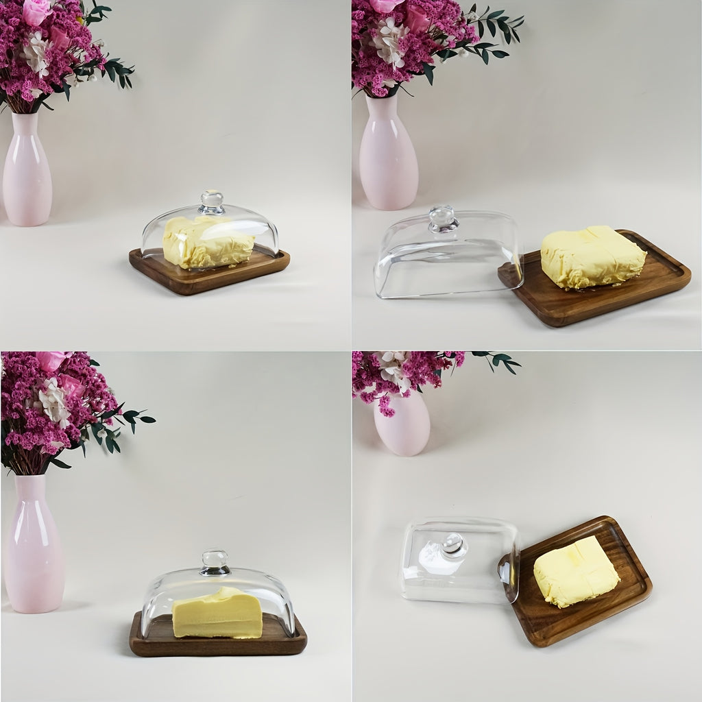 Butter Dish, Acacia Wood Butter Dish, Vintage Wooden Wedding Small Cake Tray, Tea Snack Plate, Snack Display Tray, Dessert Table Décor, Dessert Plate, Cake Plate, Fruit Plate