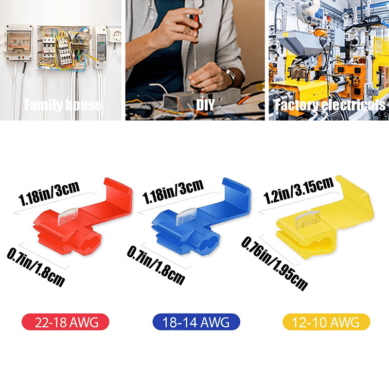 20pcs Quick Splice Wire Connectors – Solderless Snap Electrical Connectors for Insulated Wire Crimp Terminals