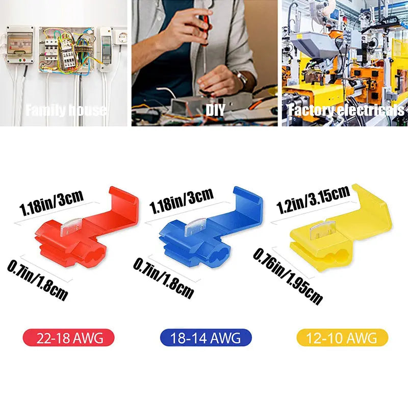 20pcs Quick Splice Wire Connectors – Solderless Snap Electrical Connectors for Insulated Wire Crimp Terminals