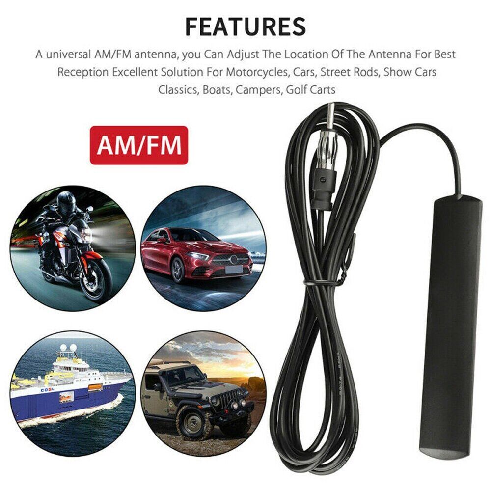 Truck Marine AM/FM Antenna – 12V Black Radio Stereo Aerial