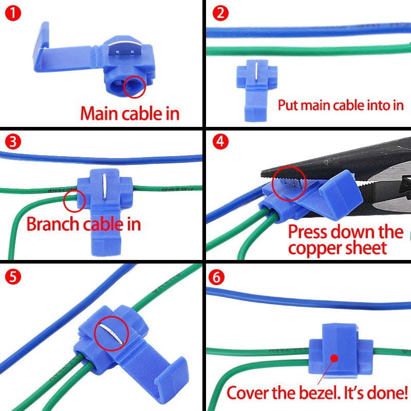 20pcs Quick Splice Wire Connectors – Solderless Snap Electrical Connectors for Insulated Wire Crimp Terminals
