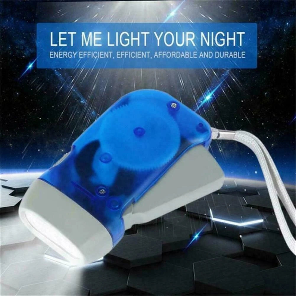 Portable Outdoor Lighting with Bright & Steady Hand-Crank Flashlight, Perfect for Camping and Tents