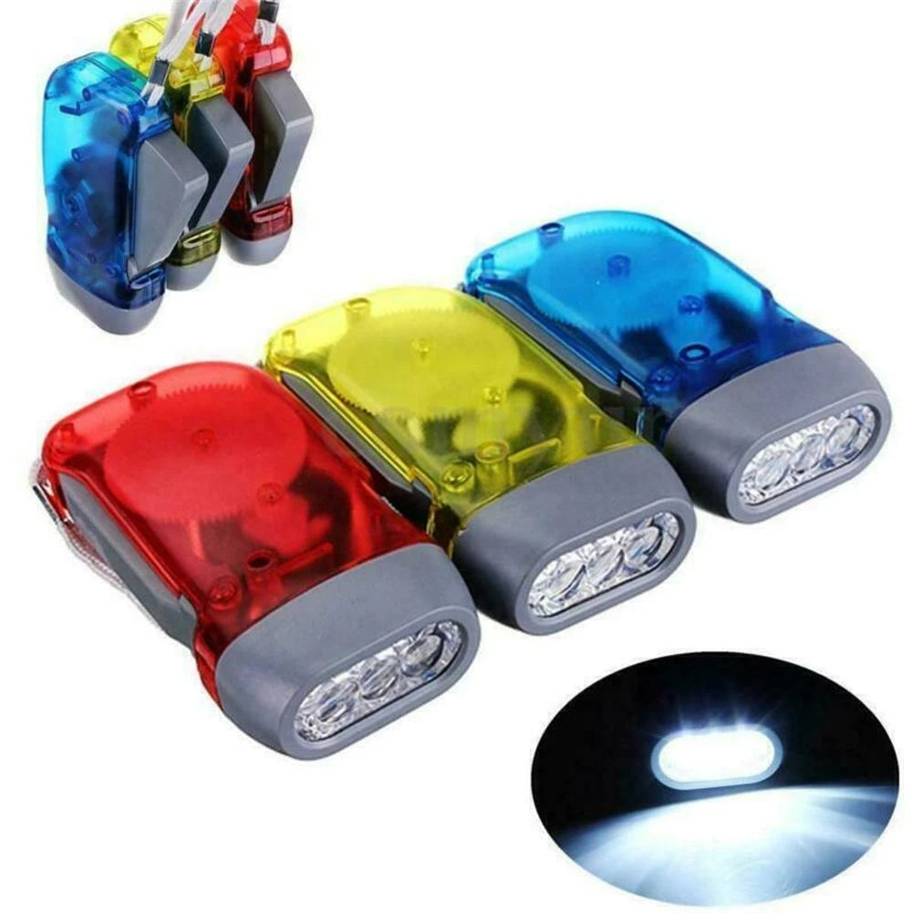 Portable Outdoor Lighting with Bright & Steady Hand-Crank Flashlight, Perfect for Camping and Tents