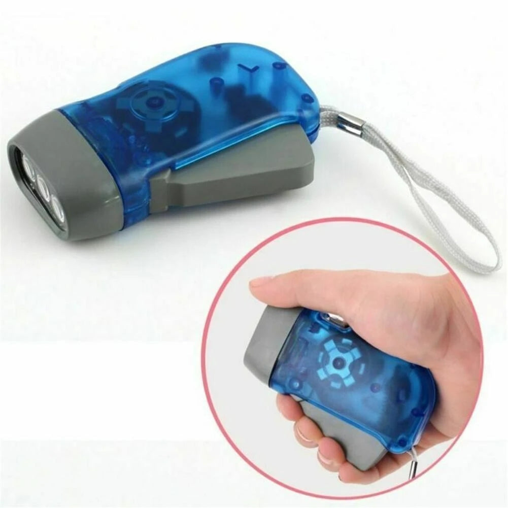 Portable Outdoor Lighting with Bright & Steady Hand-Crank Flashlight, Perfect for Camping and Tents