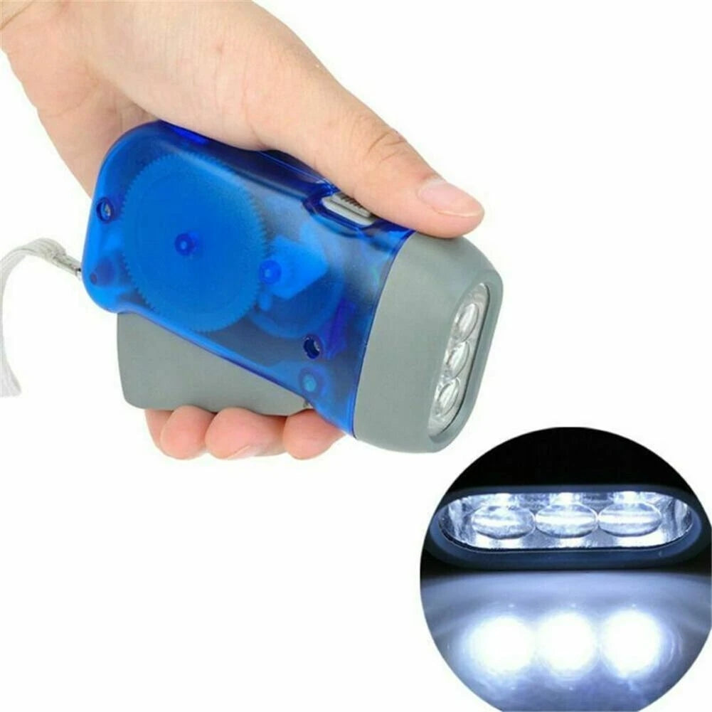 Portable Outdoor Lighting with Bright & Steady Hand-Crank Flashlight, Perfect for Camping and Tents