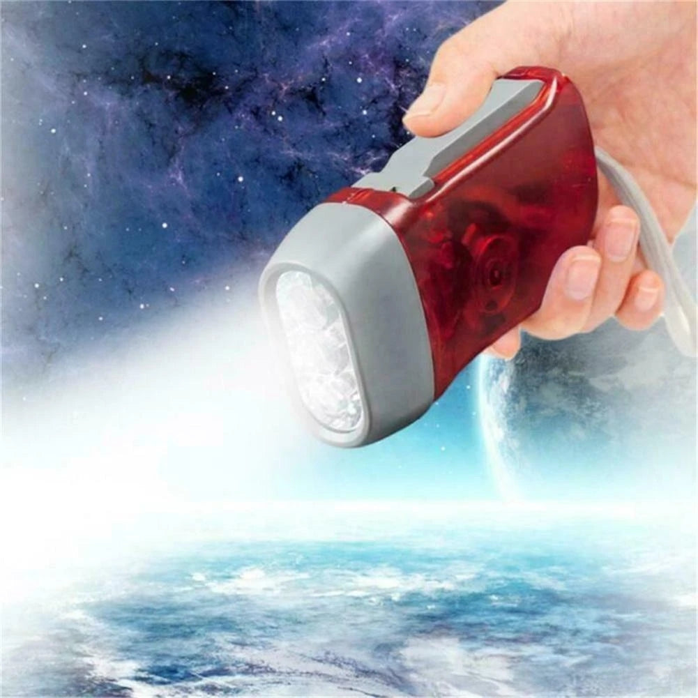 Portable Outdoor Lighting with Bright & Steady Hand-Crank Flashlight, Perfect for Camping and Tents
