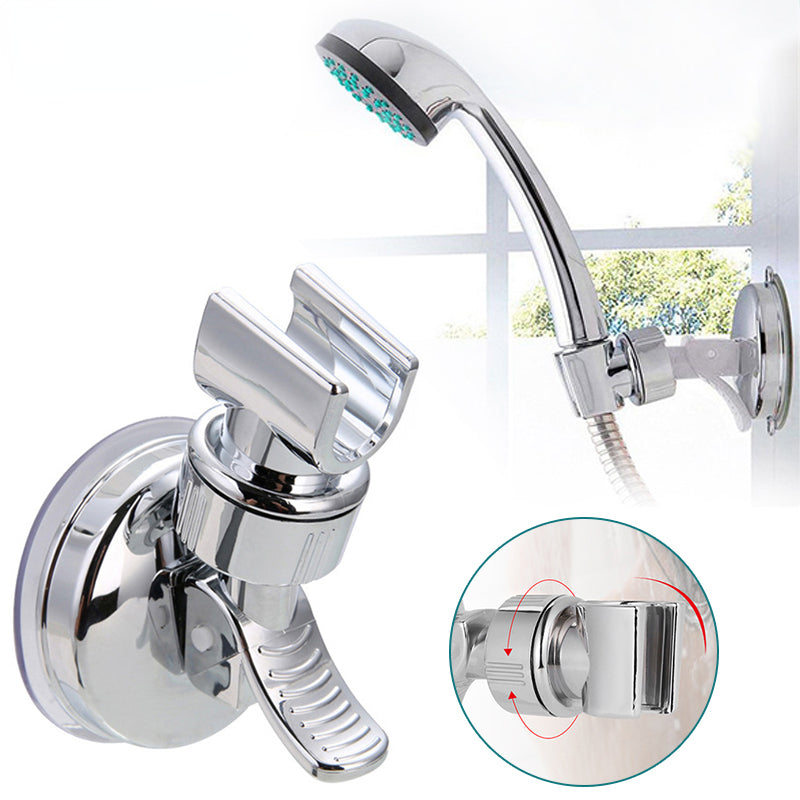 360° Adjustable Suction Cup Shower Head Holder - Wall Mount Bracket, Plastic Material, Shower Organizer | Polished Finish | Smooth Plated Surface, Shower Accessory