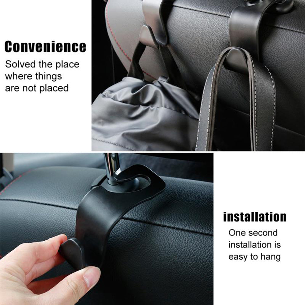 4/8-Pack Carbon Fiber Car Seat Headrest Hook, Rear Seat Storage Hanger for Hanging Storage of Handbags, Purses, Clothes & Coats