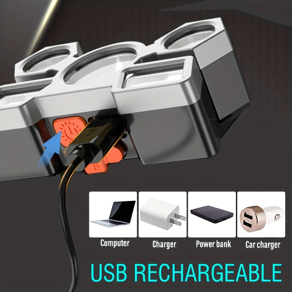 Rechargeable 5-LED Headlamp, Built-in Battery, Home Night Light, 4 Modes, Portable Flashlight, Lightweight USB Headlamp, Small Light for Camping, Fishing & Hiking