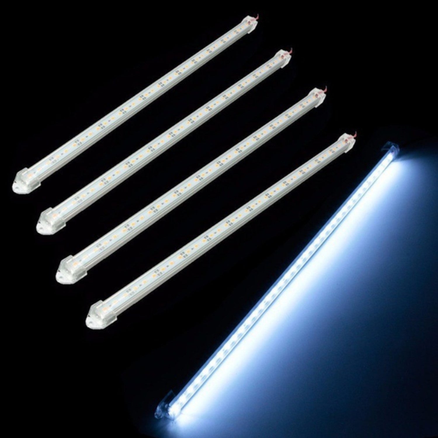 Interior LED light bar, 11.81-inch / 19.69-inch 5630 SMD with switch, thin sealed trailer light for cars, trailers, truck beds, RVs, cargo, boats, cabinets, 12V LED lighting strip - 10-pack