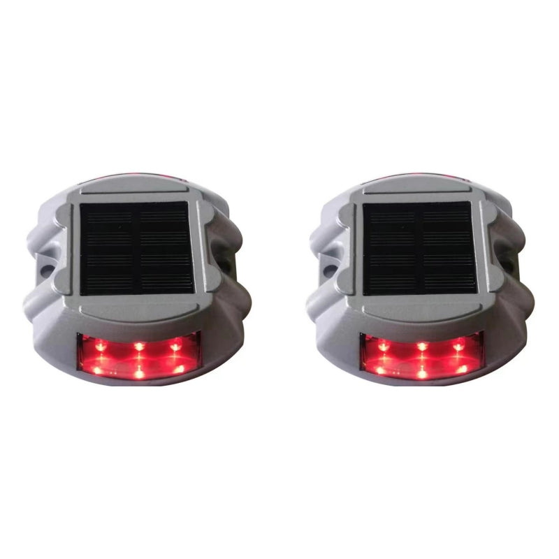 2/4 Pack LED Solar Deck Light, Solar Dock Light, Die-Cast Aluminum, No Switch, Outdoor Warning Walkway Courtyard Path Driveway Light (Blue, White, Yellow, Green, Purple)