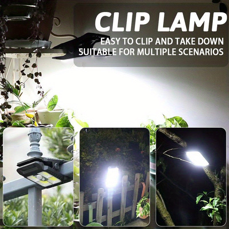 1 Rechargeable Solar Courtyard Street Light, Sensor Garden Light, Clip-On Design Multifunctional Fence Emergency Light, Bright LED Wall Light Perfect for Tree Branches, Balcony