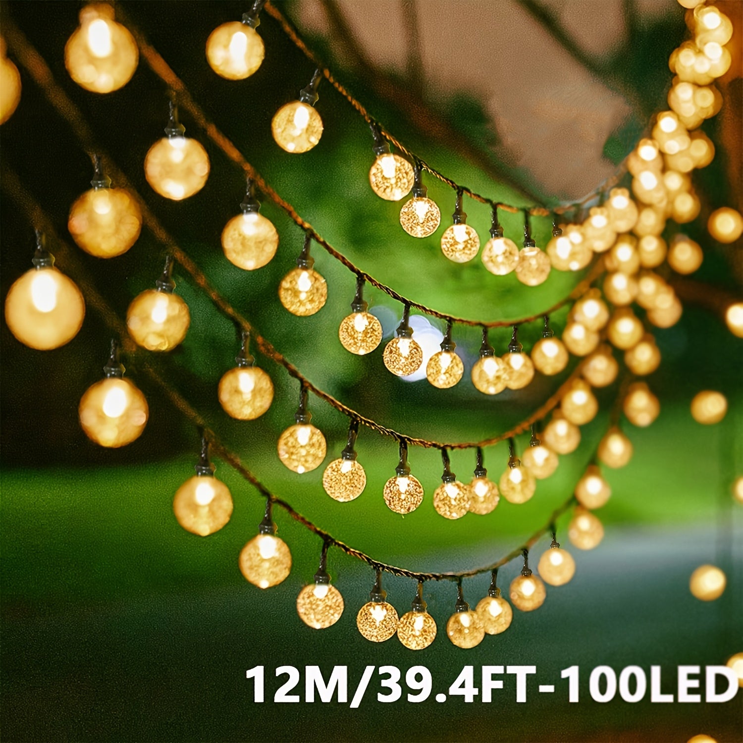 100/200LED太阳能串灯，户外太阳能串灯，太阳能仙女灯，仙女太阳能天井灯，树阳台装饰花园，庭院，门廊，走道，派对