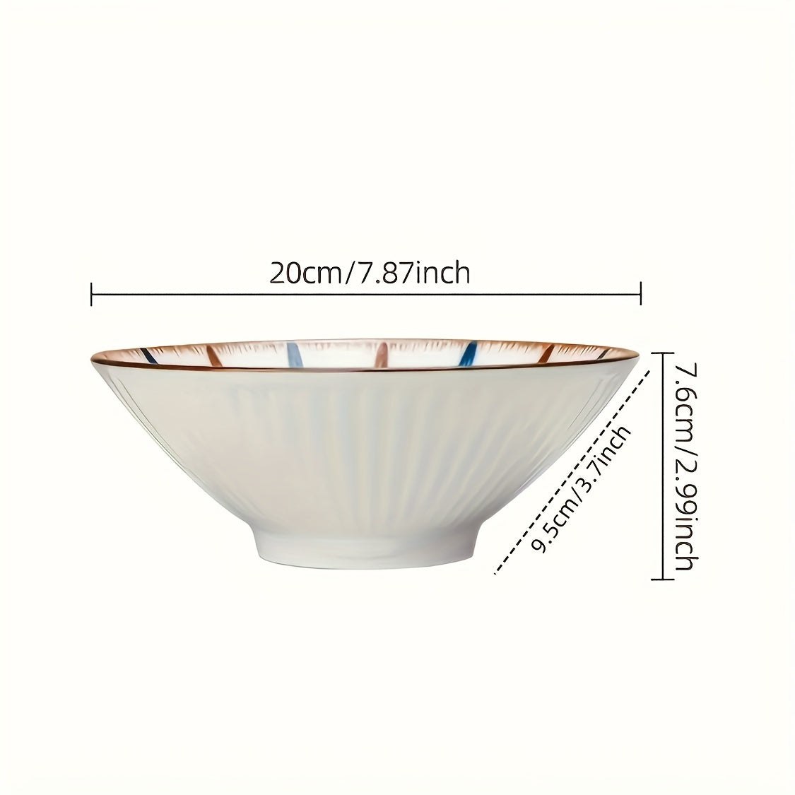 2/4pcs Japanese Ceramic Ramen Bowl, 8-Inch Set of Conical Noodle Soup Bowls – High-Appeal Ceramic Instant Noodle Bowls – Perfect for Home Kitchen, Restaurant, Hotel, Ramen Shops – Kitchenware, Tableware Accessories