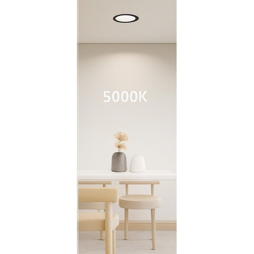 3-Inch Recessed LED Downlight/Gimbal Fixture, 2700K/4100K/5000K Single-Head Downlight, 7W 450 Lumens Dimmable, Home Lighting, Modern Lighting, Aluminum Alloy Frame, Downlight Fixture, Ceiling Light, Silver Trim, Recessed (6/12 Pack)