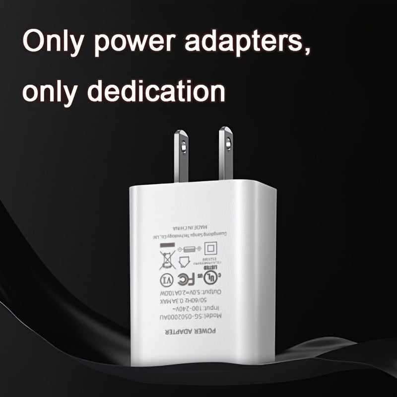 1-Pack, High-Quality 5V 2A Phone Charger Head, 10W Mobile Charger, USB Wall Charger for Smartphones, Smartwatches, E-Readers, MP3 Players, Universal Charger for Small Appliances, Compact Travel Charger Plug, Compatible with iPhone Charging Adapter