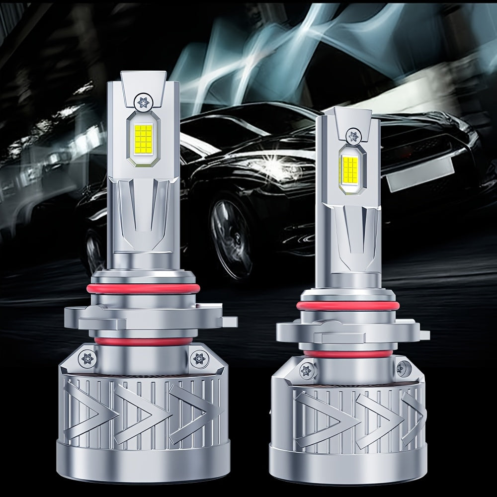 2-Pack LED Car Headlights - 280W Power, 60,000 Lumens Brightness, 6500K Color Temperature, 360° Beam, High/Low Beam Switching, 300m Illumination Distance, Turbo Fan Design, CANBUS Error-Free