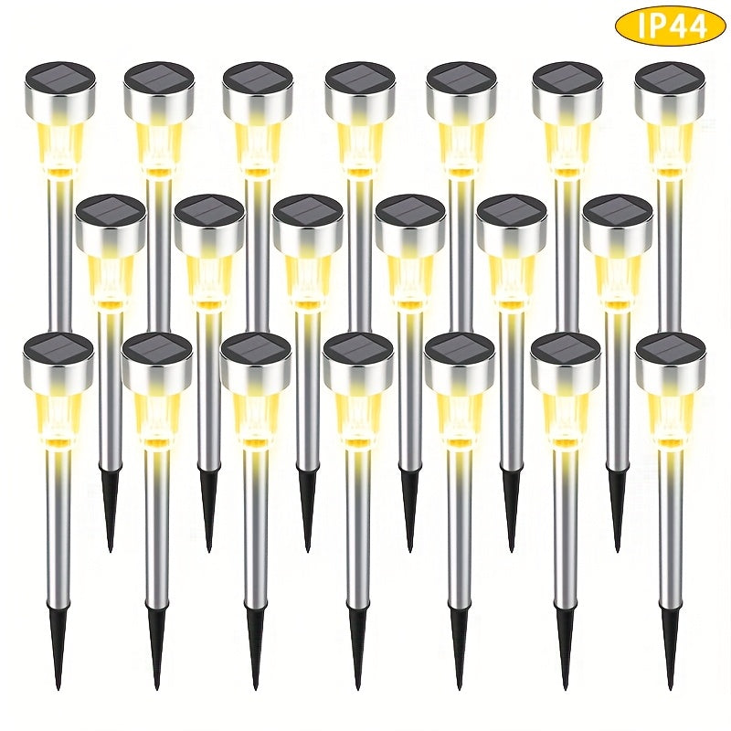10/20-pack lawn lights solar ground插 lights, rust-proof small tube lights outdoor landscape lighting, multiple colors, suitable for courtyards, gardens, patios, beautiful lighting, easy to install.