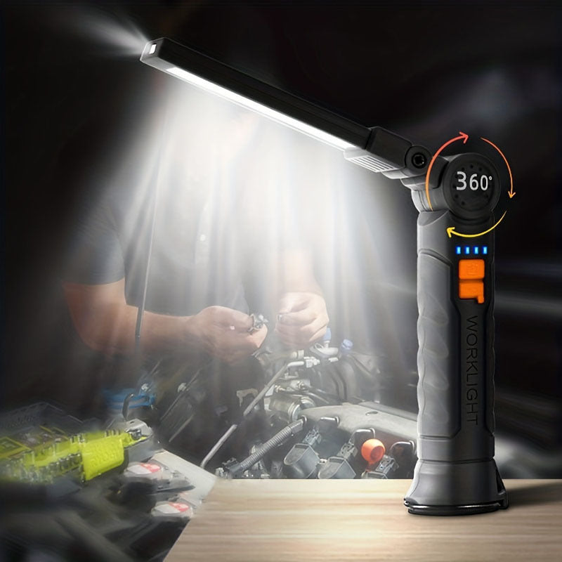 1PC Foldable Emergency Work Light, Rechargeable Portable Maintenance Lamp, Easy To Carry, Suitable for Camping Reading Hiking