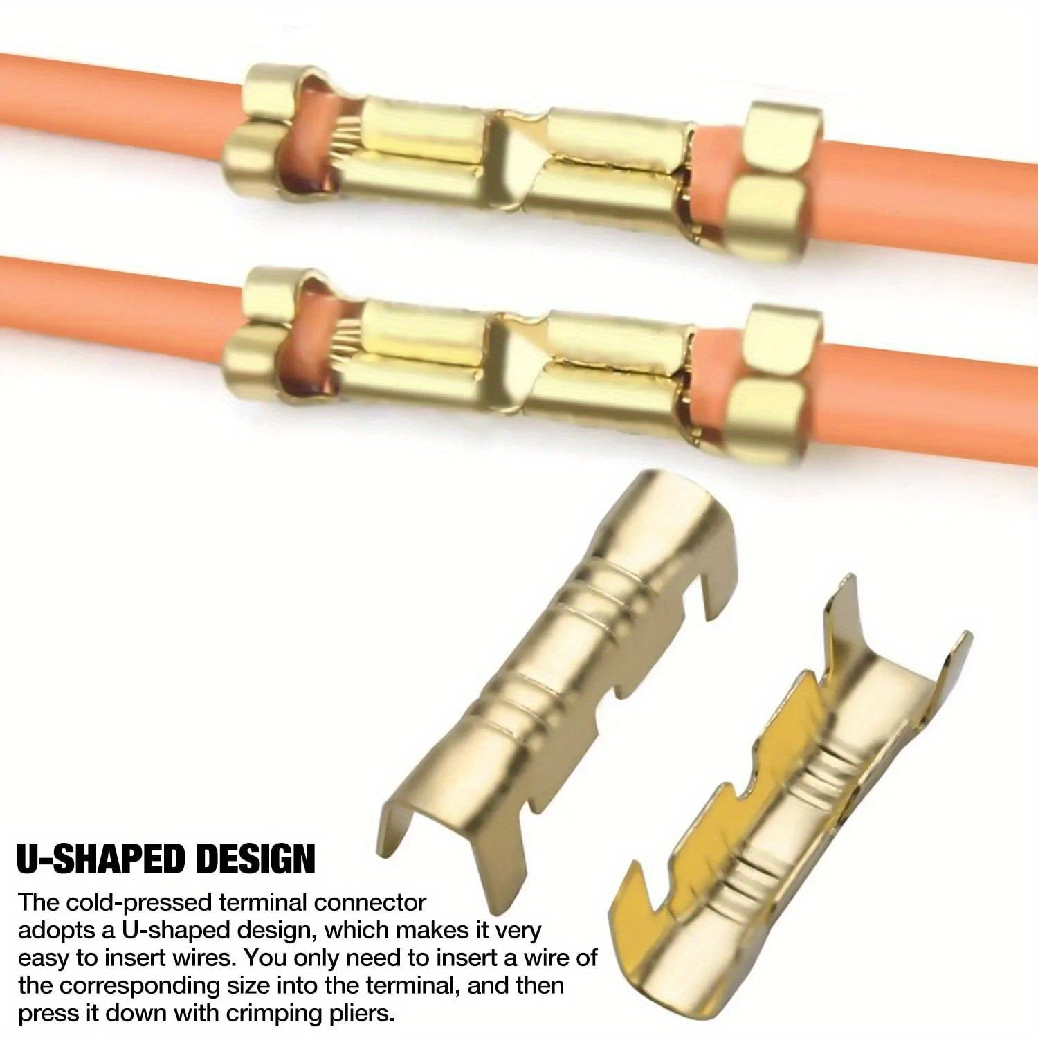 UMLIFE 50-1000pcs 453 U-Style Terminal Connector, Automotive Spade Terminal, 0.3-1.5mm²