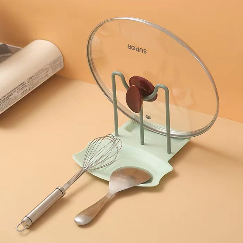 Reusable Pot Lid Holder with Spoon Rest, Multi-function Rack for Pots Pans Bowls, Also Usable as Cutting Board Stand, Ideal Solution for Neat and Efficient Kitchen Organization