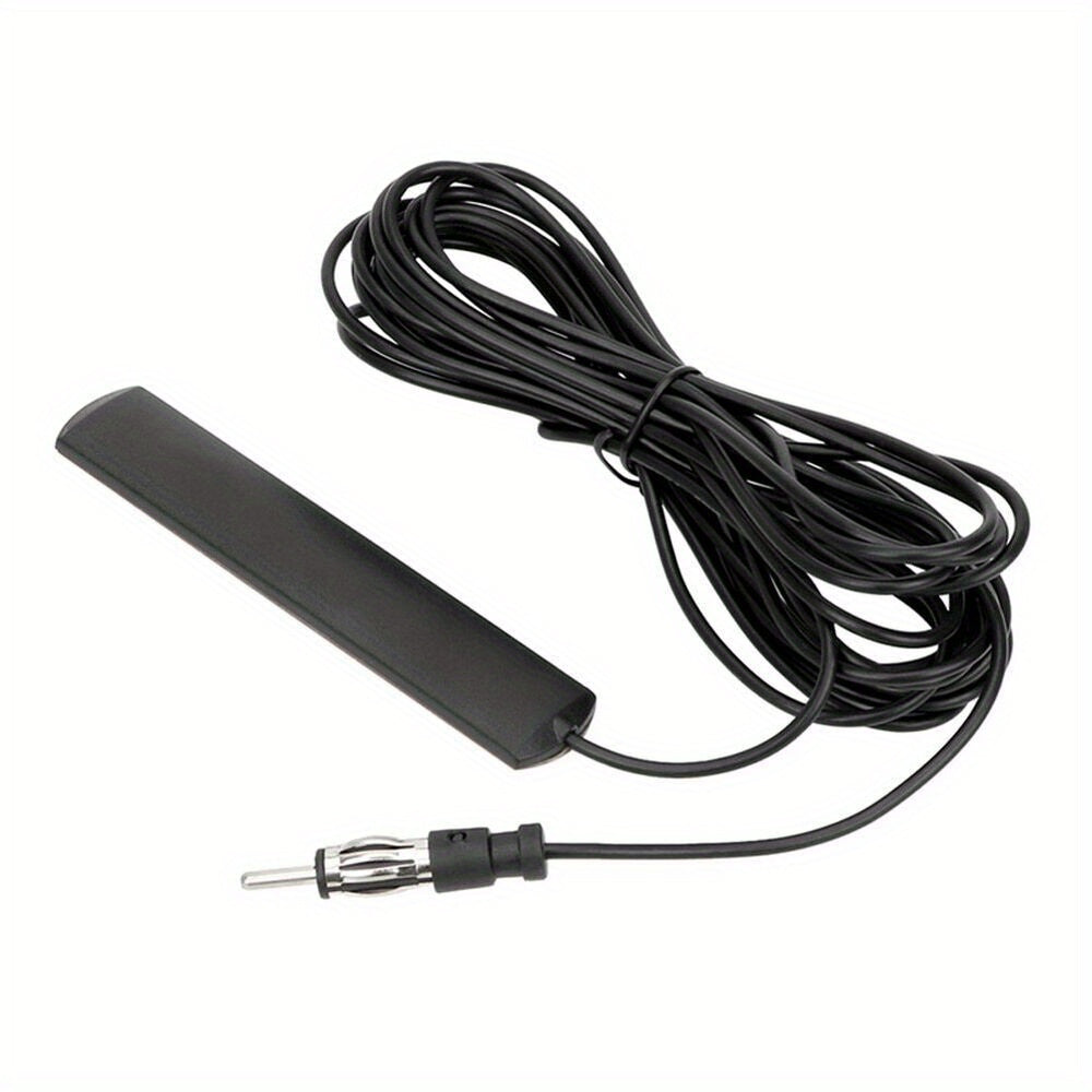 Universal AM/FM Antenna for Car, Truck & Boat – 12V Black Radio Signal Booster