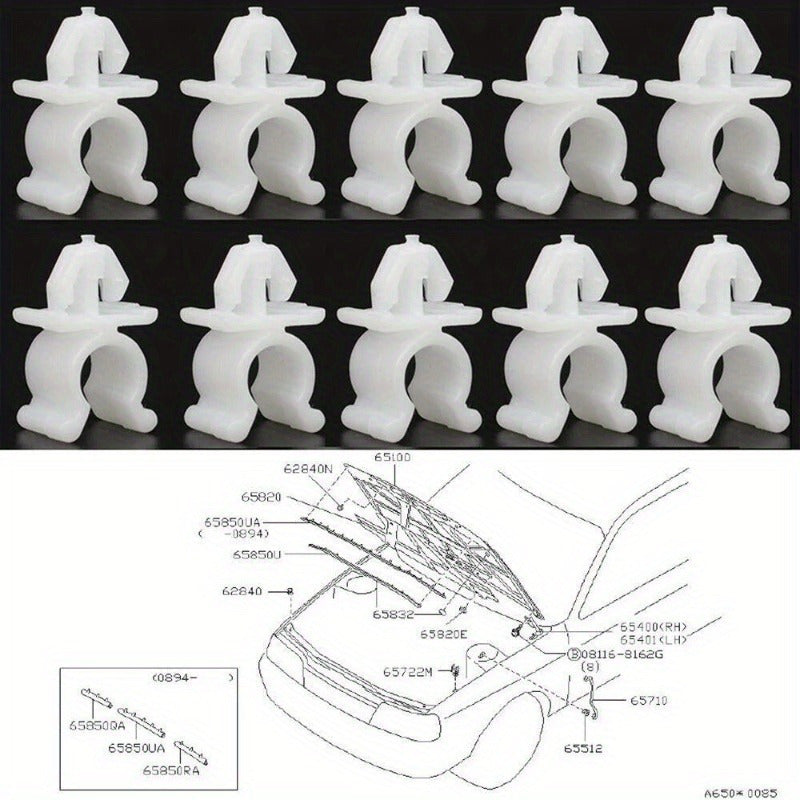 20/50Pcs Universal White Car Retainer Clips Hood Prop Rod Holder Clips, Automotive Fastener Accessories