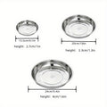 Thickened 304 Stainless Steel Round Plate, Non-Magnetic Multi-Purpose BBQ Plate, Deep Flat-Bottom Dish, Food Tray for Outdoor Camping