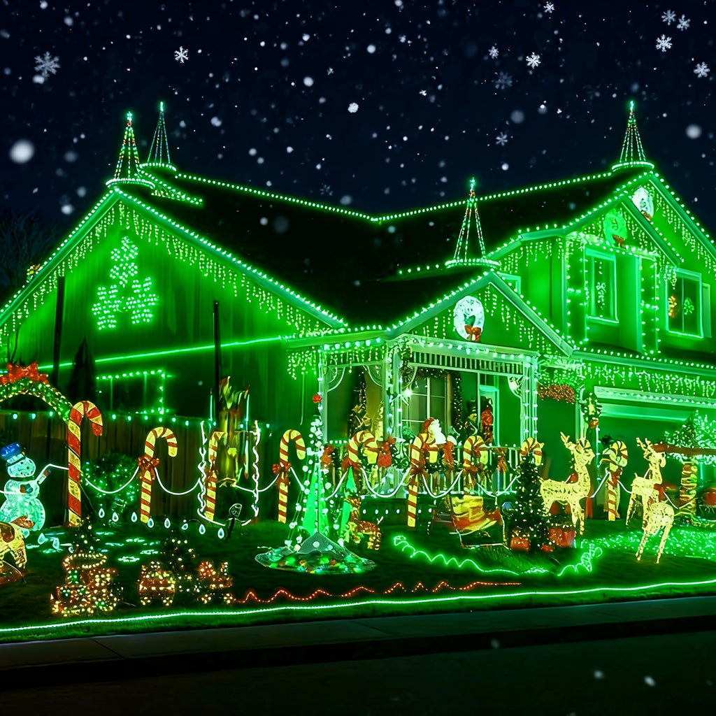 201/151/101/51 LED tube string lights | durable plastic flexible hose light, green, perfect for Valentine‘s Day decoration, home decoration, New Year‘s party, bedroom decoration, Christmas decoration and outdoor holiday lighting (IPX4)