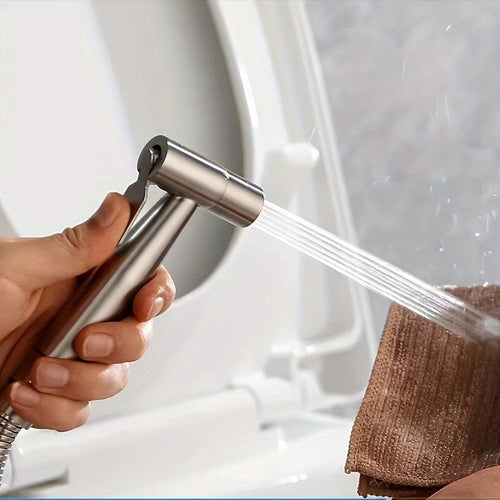 1pc Stainless Steel Bidet Sprayer - Toilet Sprayer, Toilet Cleaning Sprayer, Pressurized Gun Toilet Feminine Cleaner, Small Nozzle Toilet Flush Spray Head