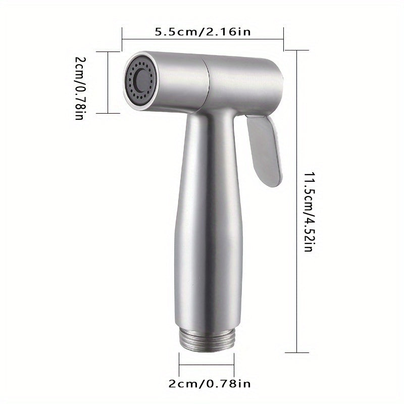 1pc Stainless Steel Bidet Sprayer - Toilet Sprayer, Toilet Cleaning Sprayer, Pressurized Gun Toilet Feminine Cleaner, Small Nozzle Toilet Flush Spray Head