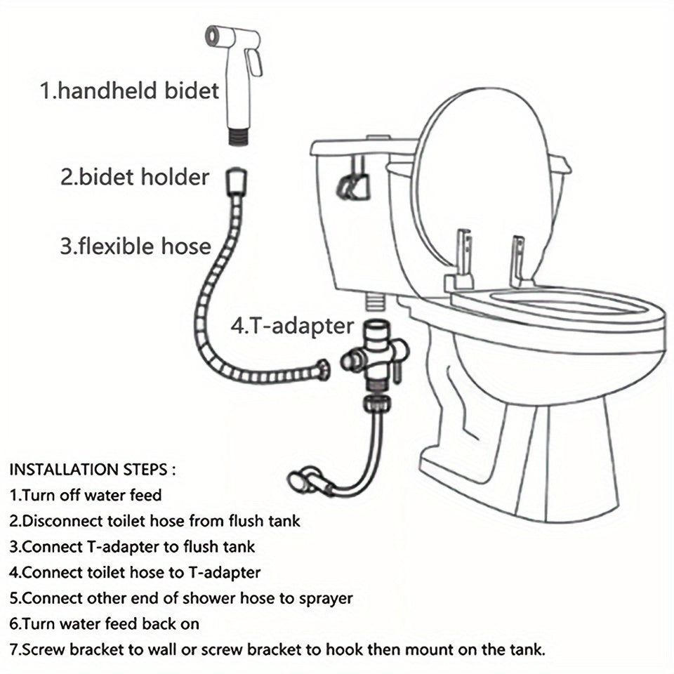 1pc Stainless Steel Bidet Sprayer - Toilet Sprayer, Toilet Cleaning Sprayer, Pressurized Gun Toilet Feminine Cleaner, Small Nozzle Toilet Flush Spray Head