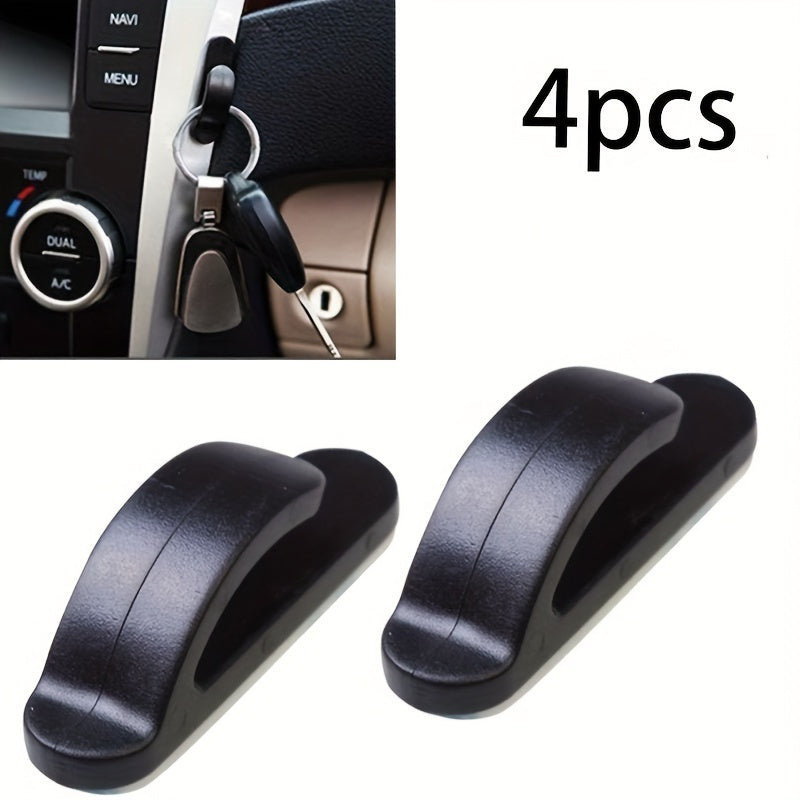 4-Pack Black Car Self-Adhesive Hooks – Convenient Bag Organizer for Vehicle Interior
