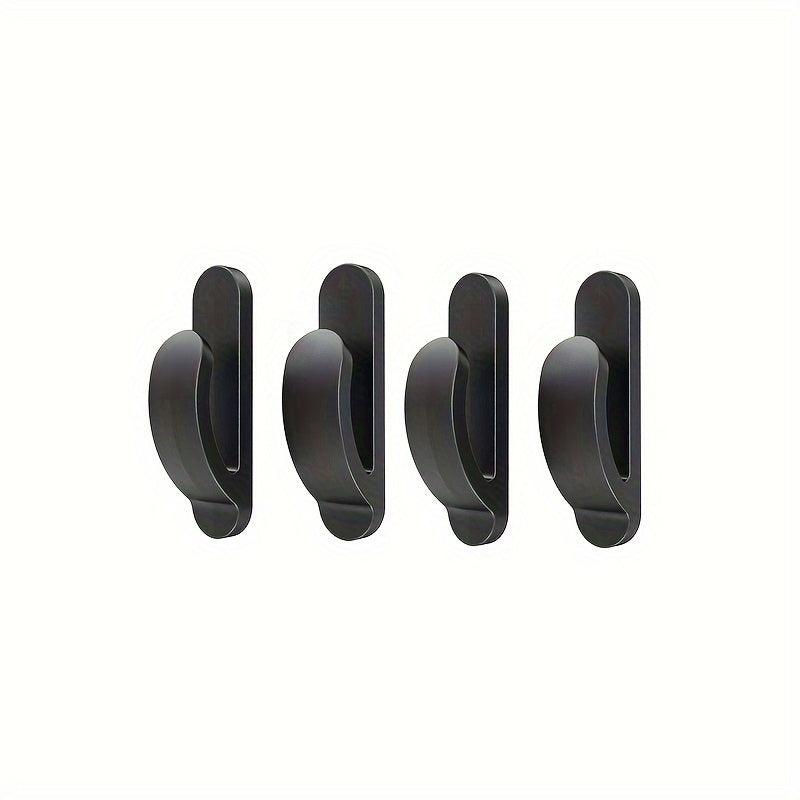 4-Pack Black Car Self-Adhesive Hooks – Convenient Bag Organizer for Vehicle Interior